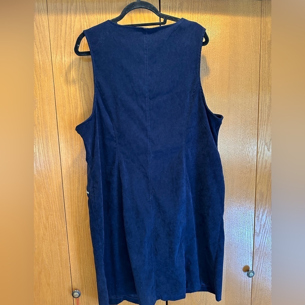 Vintage casual corner woman moleskin zip front jumper shift dress - Picture 3 of 6